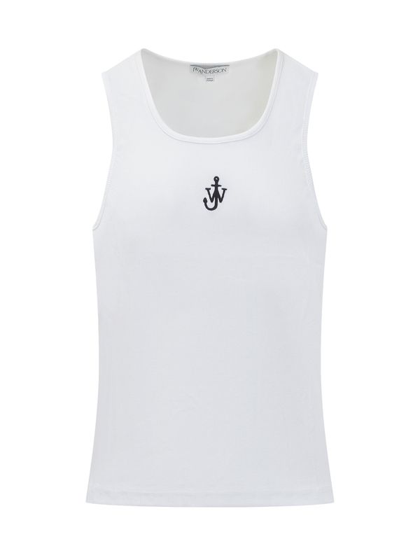 Anchor Logo Embroidered Cotton Sleeveless
  Top