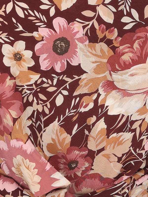 Allover Flower Printed Silk
  Sleeveless Top