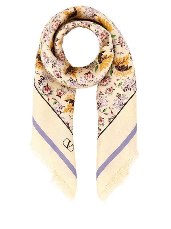 Floral Pattern Silk Scarf