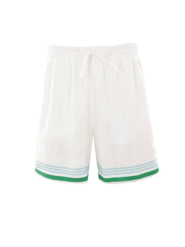 Logo Stripe Silk Shorts