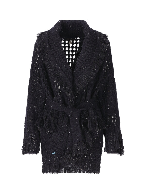 Astral Tassel Detail Open Knit Cardigan