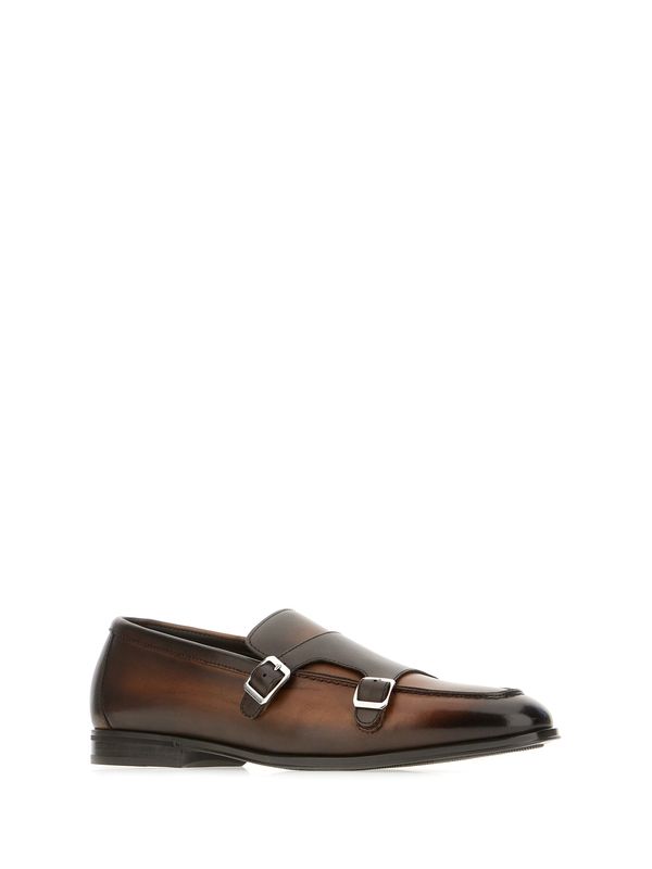 Monk Strap Detail Leather Loafers