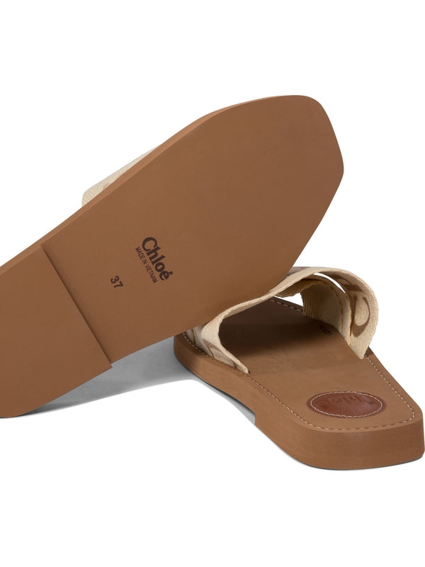 Woody Logo Band Flat Sandals