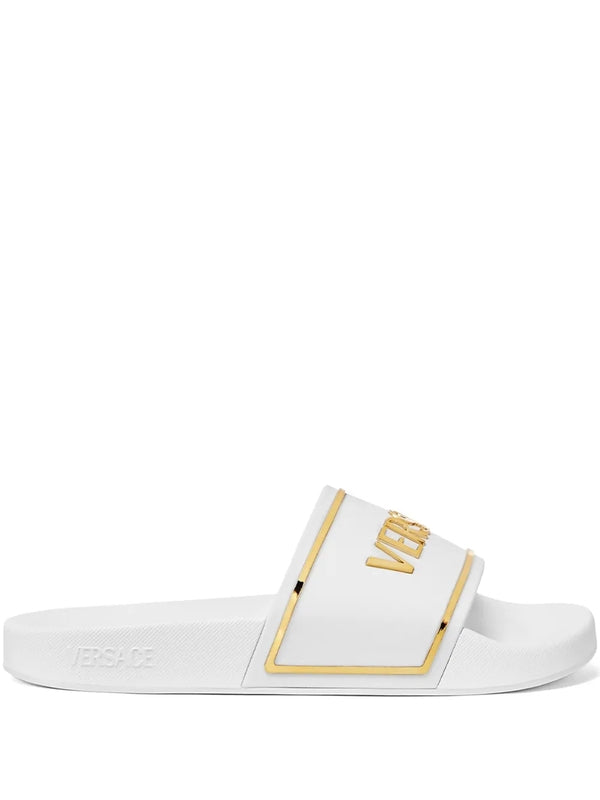 Versace White Slides