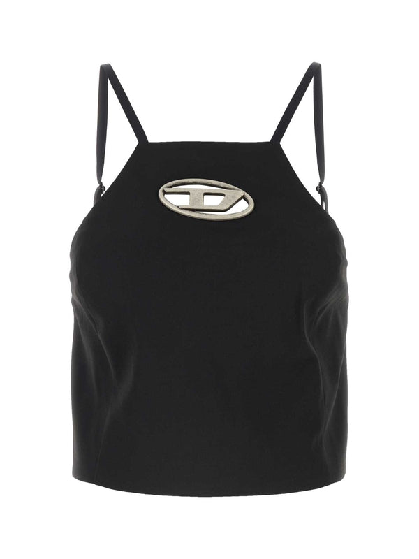 Wilight Cutout Logo Backless Sleeveless Top