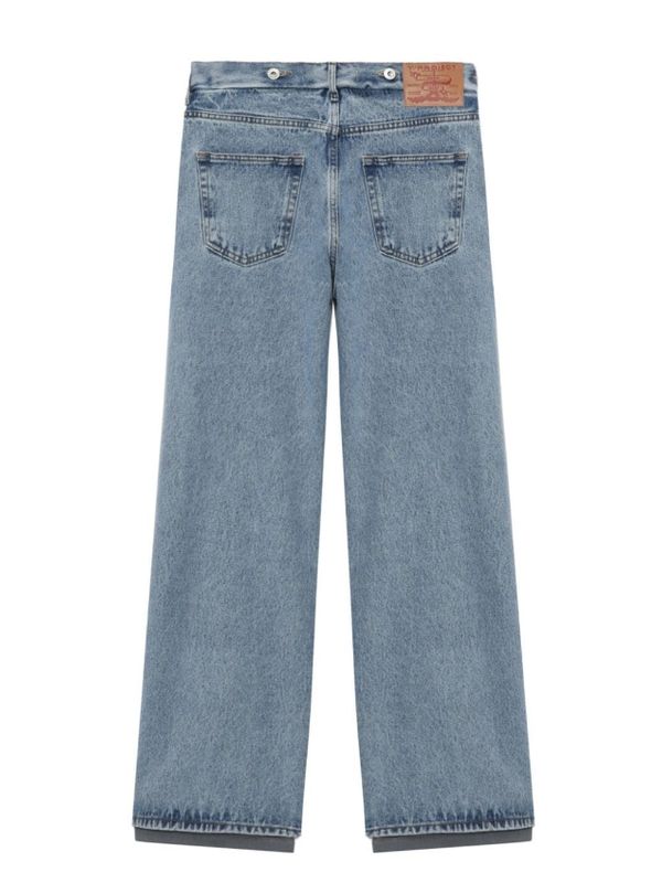 Side Button Hybrid Denim Pants