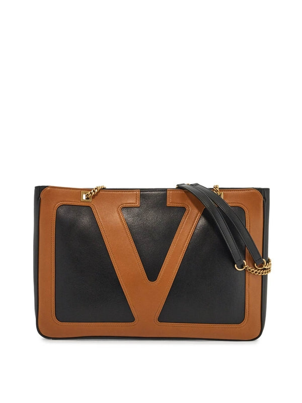 Viva Superstar V Logo Leather Medium Shoulder Bag