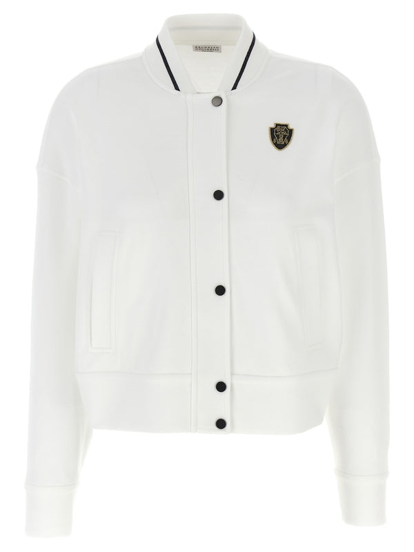 Logo Embroidered Bomber Jacket