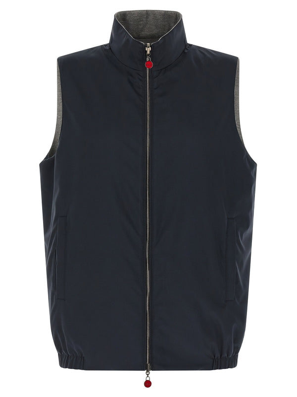 Kiton Navy Vests