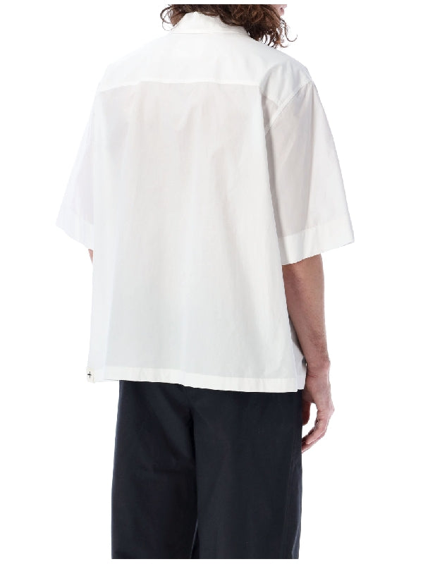 White Cotton Oversized Short-sleeve Shirt