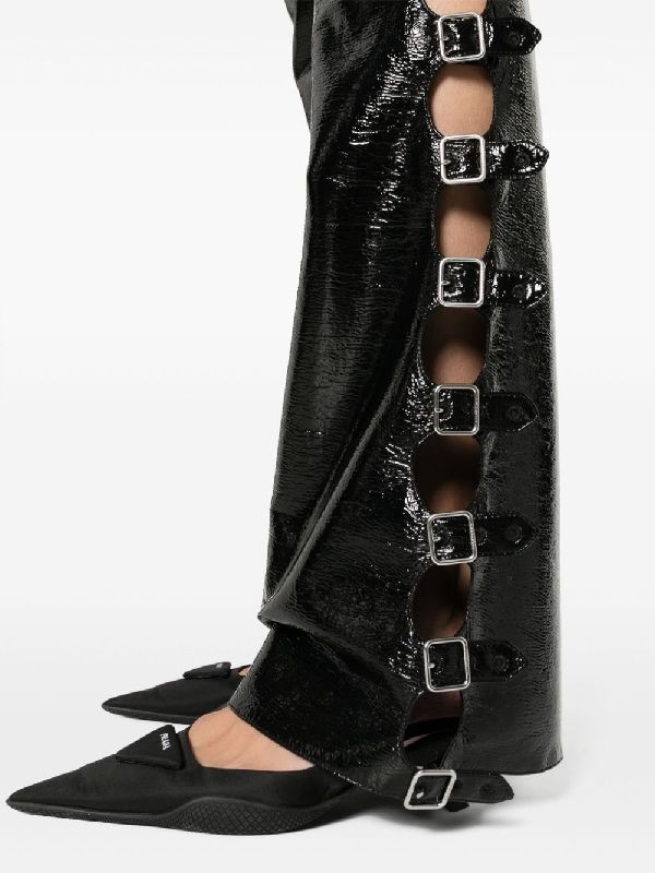 Multi Sangle Vinyl Bootcut Pants