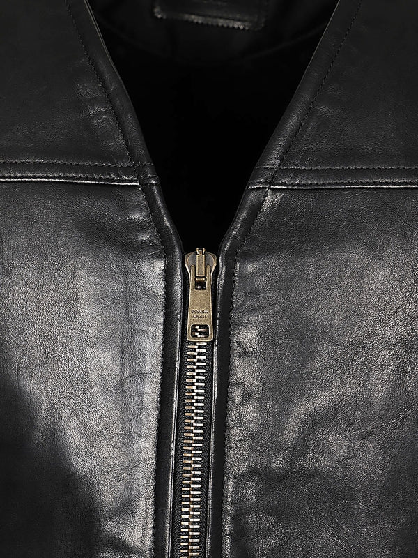 V-Neck Zip
  Leather Vest