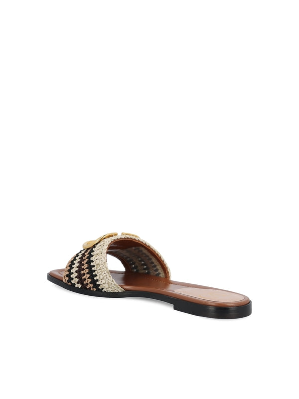 V Logo Crochet Band Slide