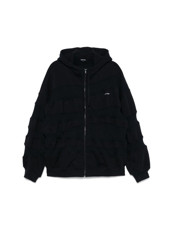 Panel Detail Cotton Hoodie Zip-Up