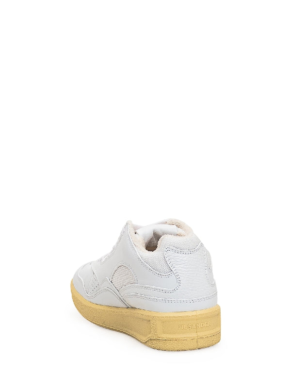 White Calfskin Low-Top Sneakers