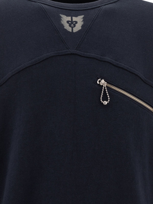 Zipper Detail Cotton Sweatshirt