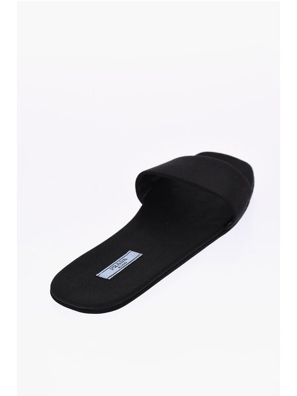 Triangular Logo Satin Slides