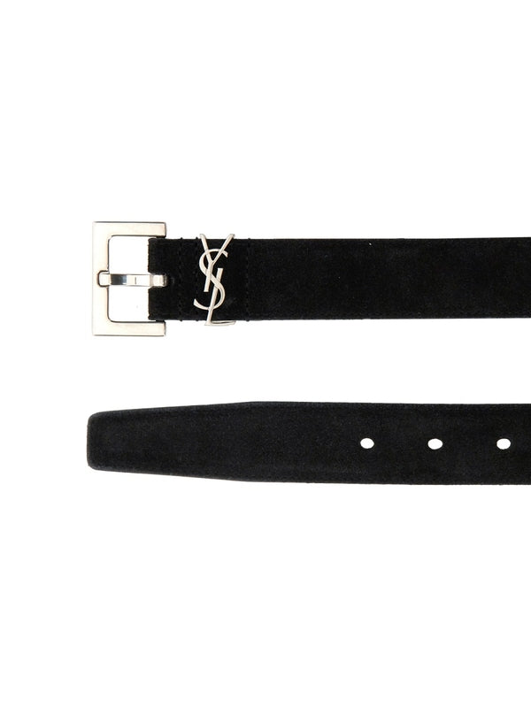 Cassandra Logo Buckle Leather Belt