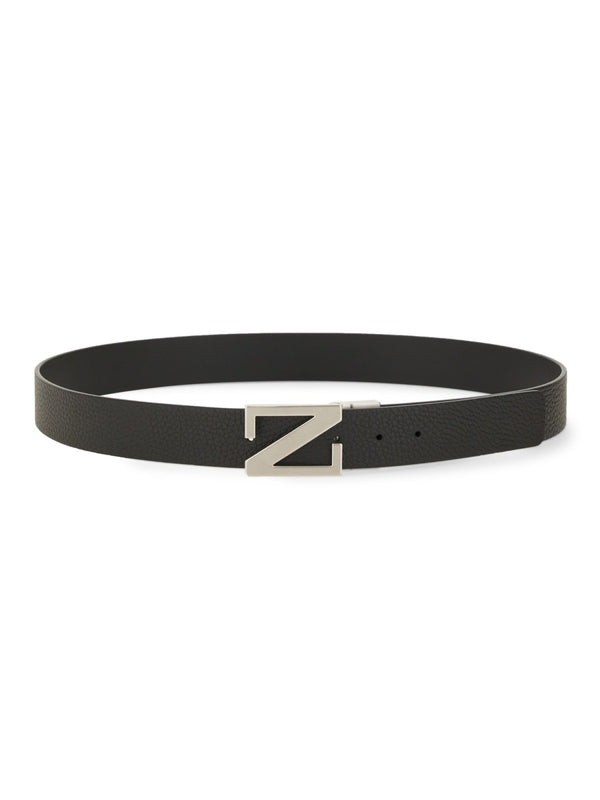 Z Zegna Black Leather Belts