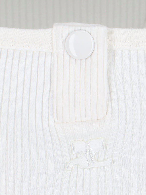 Logo Square Neck Rib Bodysuit