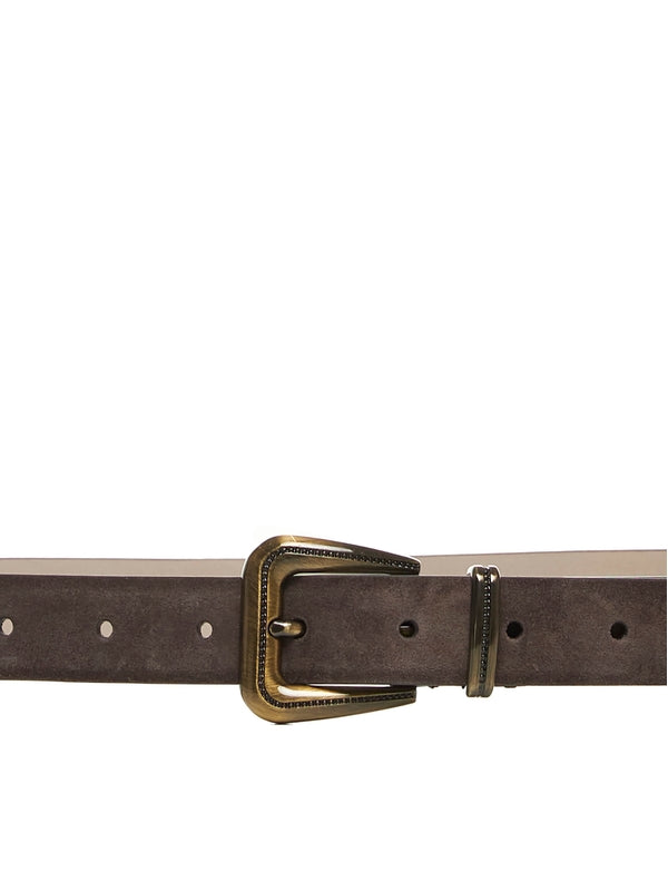 Metal Buckle Suede Belt