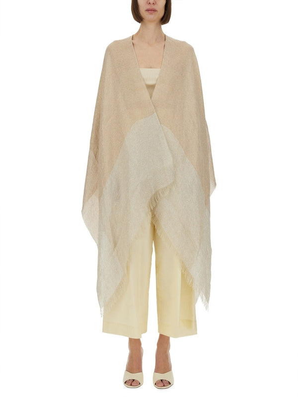 Two-Tone Linen Blend Cape