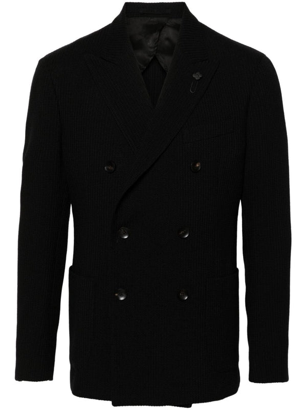 Boutonniere Double Wool Blend Tailored Jacket