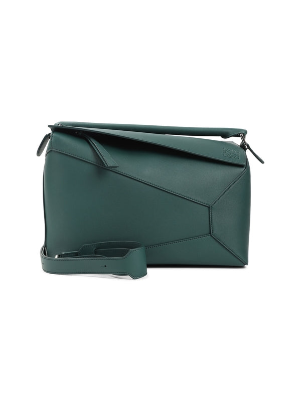 Puzzle Edge Leather Large Tote Bag