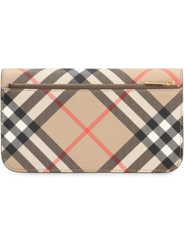 Check Pattern Chain Clutch Bag