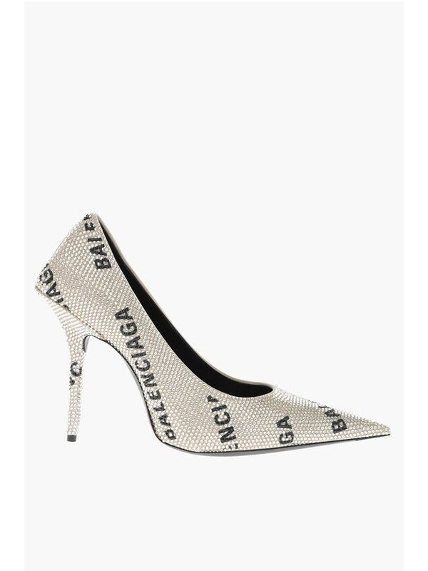 Allover Logo Rhinestone Pumps Heel