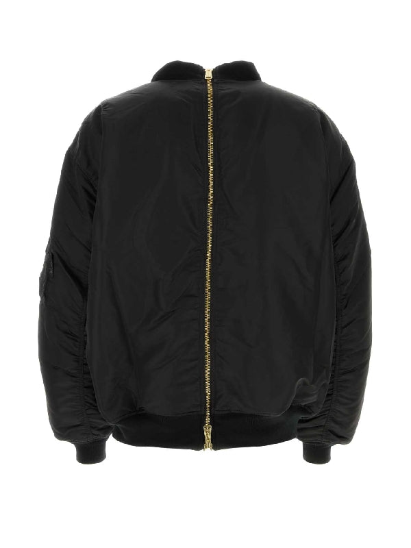 Double Zip Nylon Bomber Jacket