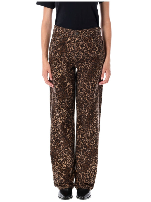 Levi'S Animal Pattern Brown Denim Pants