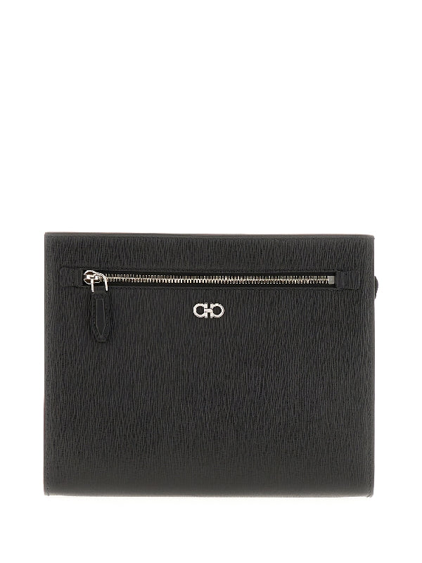 Gancini Logo Plaque Clutch Bag