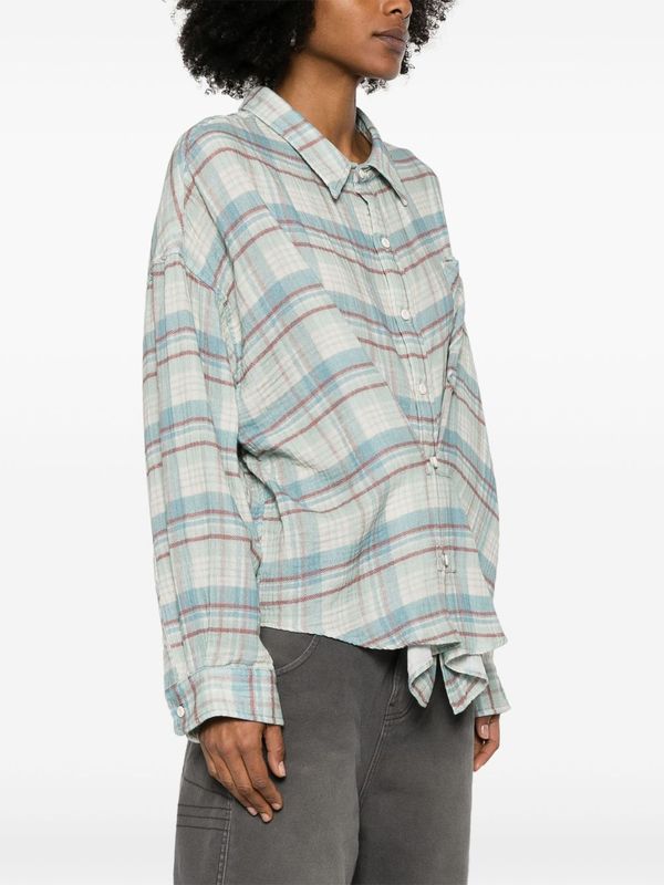 Double Front Check Pattern Shirt