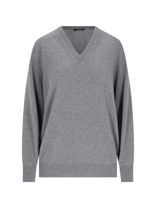 Ribbed Cashmere V-Neck Knit