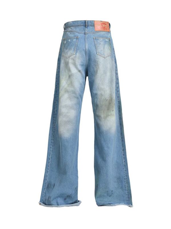 Distressed Wide Denim Pants