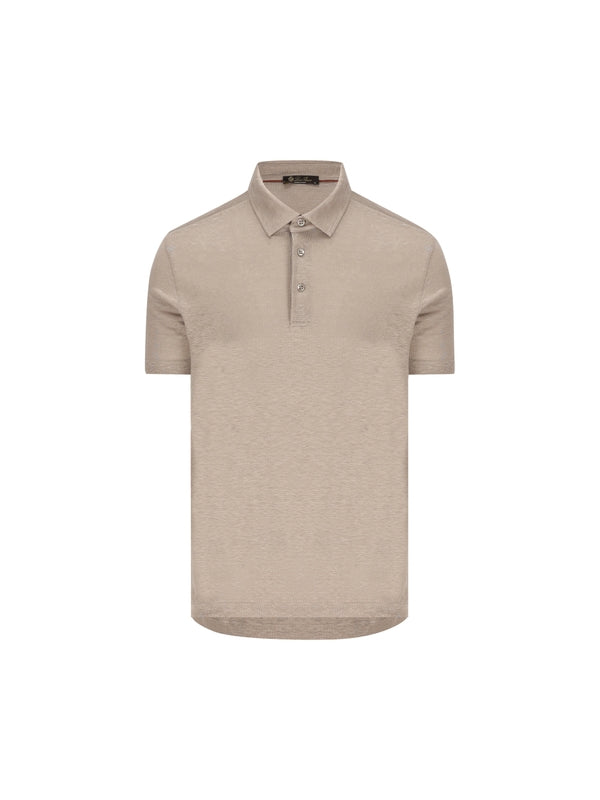 Beige Cotton Polo Shirt