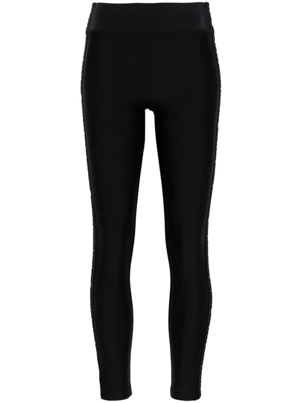 Black Banded Nylon Leggings