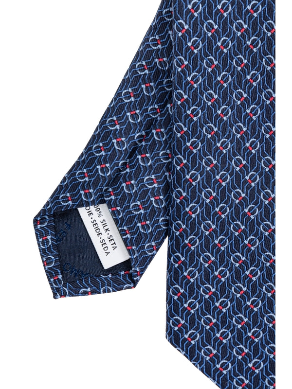 Gancini Pattern Silk Tie