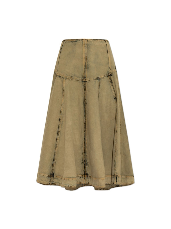 Vintage Washing Flare Denim Skirt