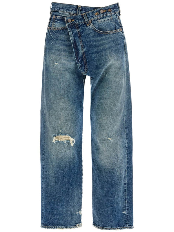 Crossover Distressed Denim Pants