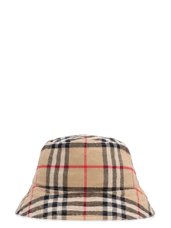 Vintage Check Cotton Bucket Hat