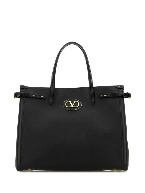 Antibes Logo Leather Medium Tote Bag