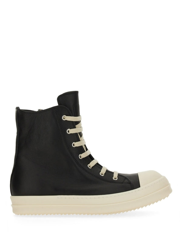 Rick Owens Black High Top Sneakers