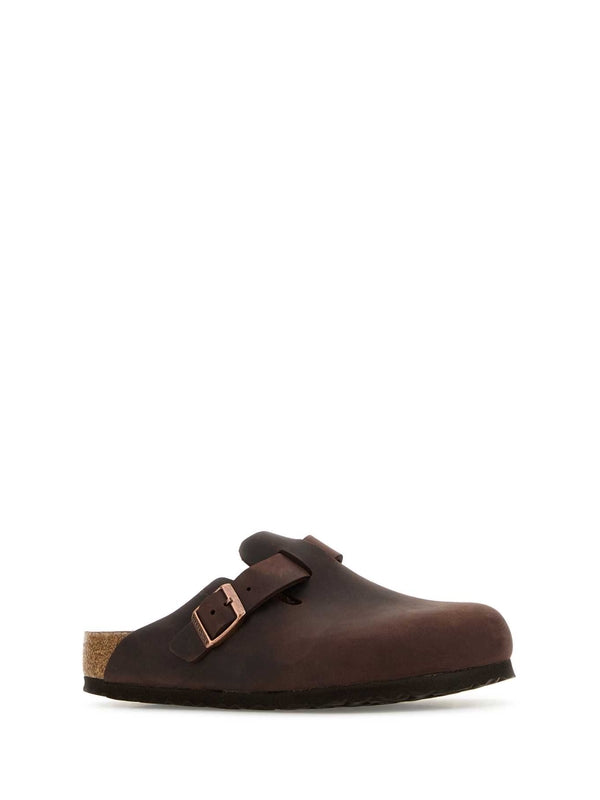 Logo Buckle Leather Bloafer