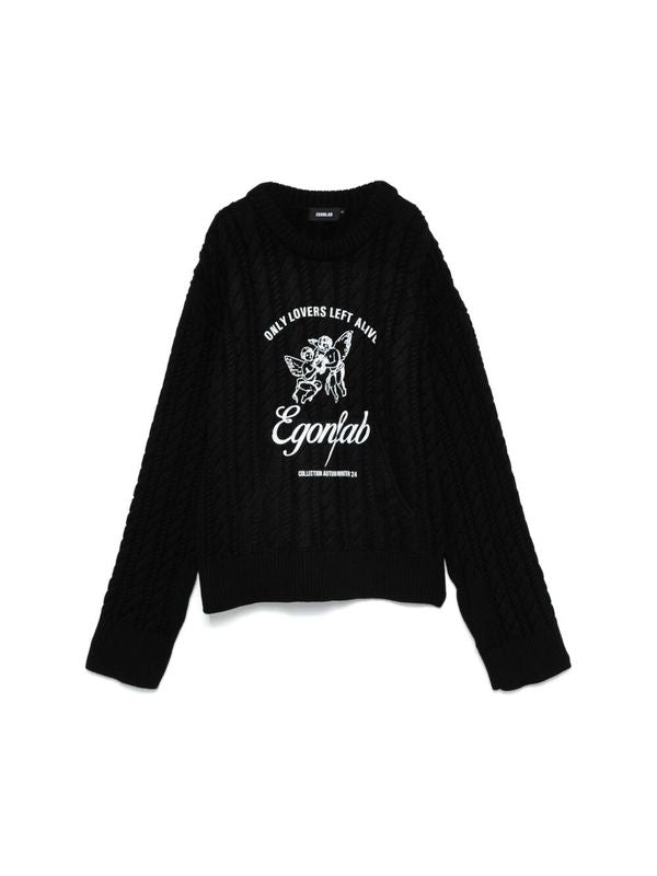 Graphic Printing Wool Knit