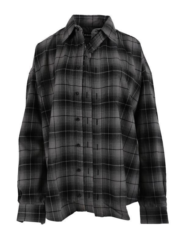 Deconstructed Check Pattern Shirt