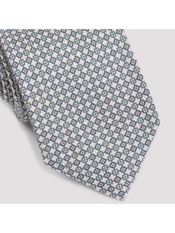 Pattern Detail Silk Necktie