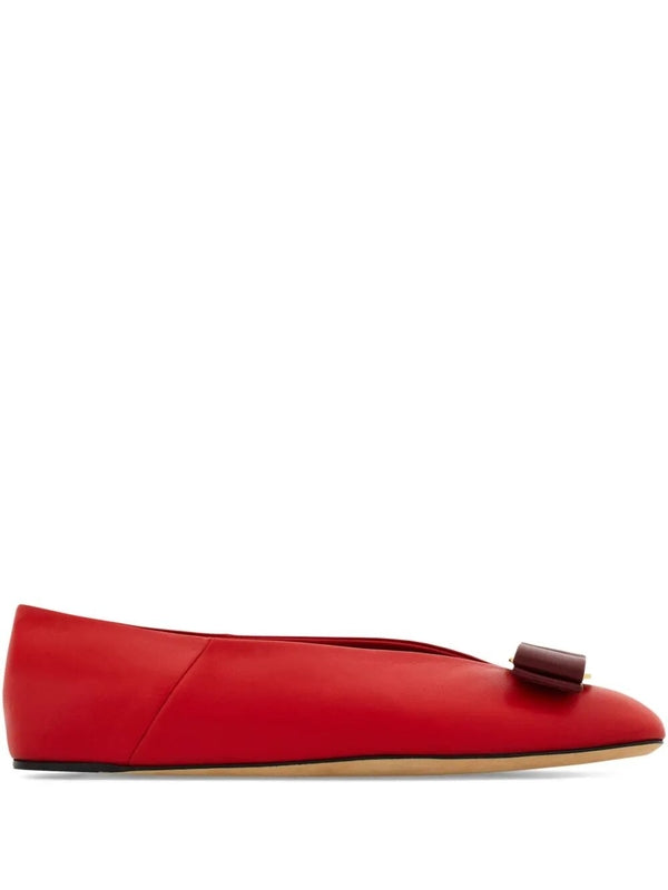Vara Bow Leather Flat Shoes