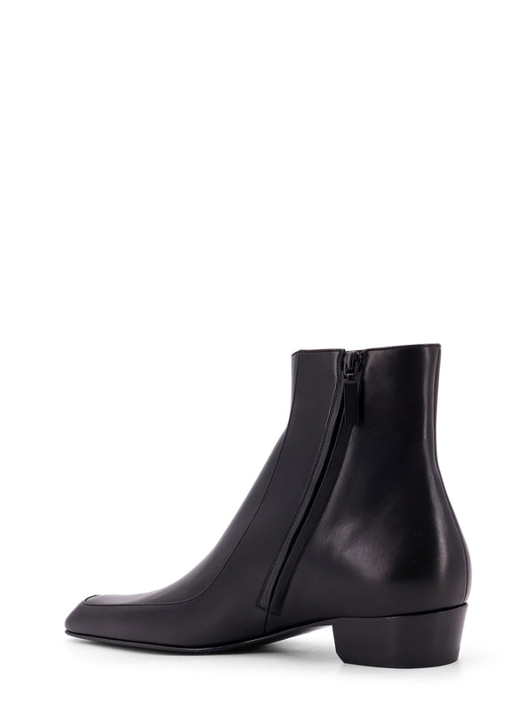 Augustine Zipper Leather Ankle Boots